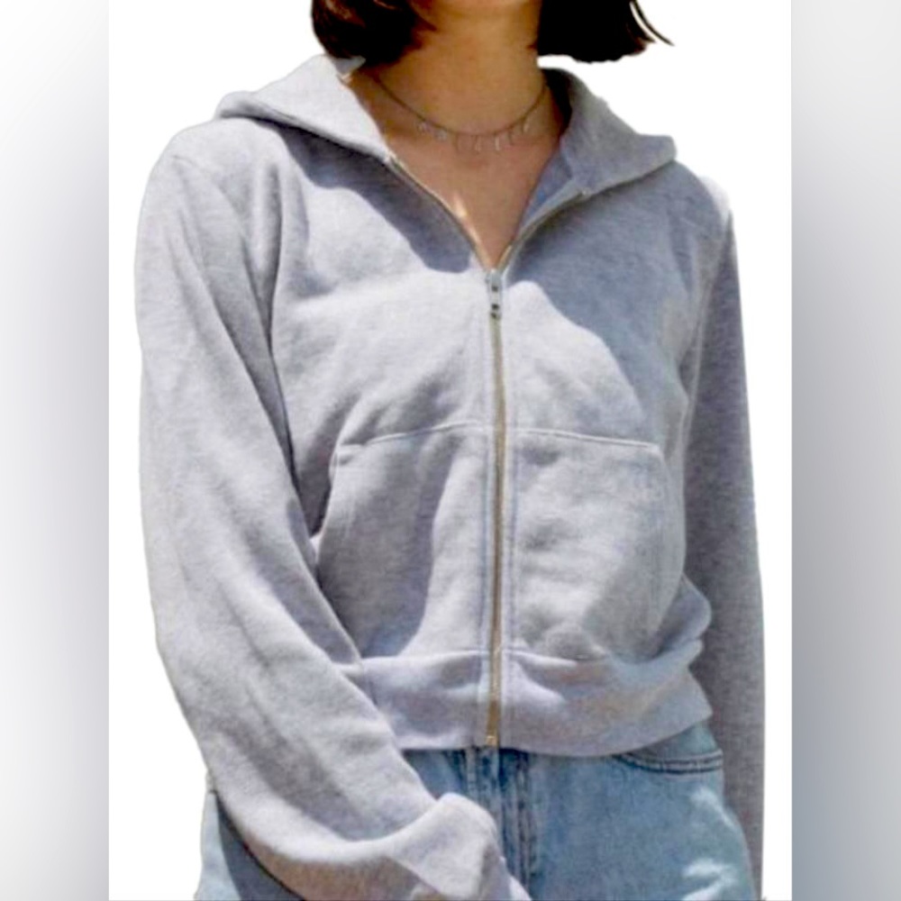 Brandy Melville grey cropped hoodie
